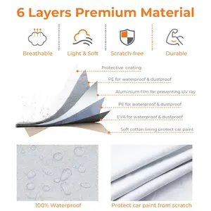 Funda Completa para SUV, Protección Interior y Exterior, 6 Capas, Forro de Algodón, Impermeable, Anti-UV, Antipolvo, Resistente a Arañazos, Tallas YL YXL - Product Image 4