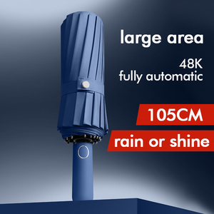 Parapluie de golf pliable entièrement automatique, robuste, à double usage, multicolores, à trois plis, avec impression de logo personnalisée, publicité classique - Product Image 5