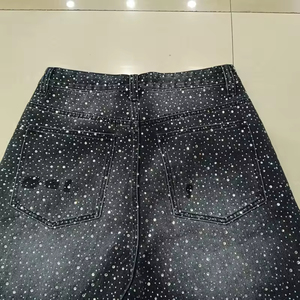 Shorts <span class=keywords><strong>de</strong></span> Mezclilla con Diseño Estadounidense, Adornados con Borlas <span class=keywords><strong>de</strong></span> Pedrería Brillante y Delicadas Perlas, Shorts <span class=keywords><strong>de</strong></span> Mezclilla <span class=keywords><strong>de</strong></span> Lujo con Perlas y Pedrería - Product Image 4