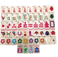 Cartes de Mahjong Thème Équestre avec Motifs Bottes de Cowboy et Trophées, Tuiles de Mahjong en Résine Haute Brillance Style Américain