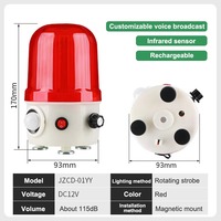 Alarme infrarouge rechargeable à détecteur de mouvement PIR, son 115 dB, lumière stroboscopique rotative, magnétique, antivol, audio-visuel
