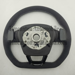 Volante Deportivo con Costuras Blancas de Alcántara para Modelos Audi A3 A4 A4L A5 A7L A8 5 7 B9 A6 R8 - Product Image 4