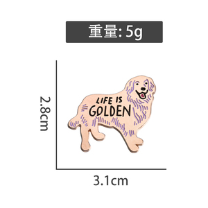 Spille smid Life è spille in smalto dorato su misura spille per cani Golden Retriever risvolto distintivi <span class=keywords><strong>felice</strong></span> cucciolo gioielli regalo per cane - Product Image 6