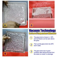 Brique en verre artistique à motif de gouttelettes de pluie pour salle de bain, blocs de verre creux, briques de verre pour fenêtre, blocs de verre pour architecture murale