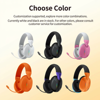 Casque de jeu sans fil RGB avec audio Hi-Fi, haut-parleur dynamique, faible latence de 20 ms, connexion tri-mode, ergonomique, audiophile, pour les voyages