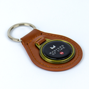 Business Custom Keychain Leather Embossed Logo UV Coated Waterproof Car Keys Decoration Luxury Brand Promotion Gift