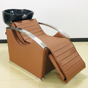 Fauteuil de lavage moderne en similicuir avec bac en céramique, structure métallique, mobilier de salon, repose-pieds réglable, massage, facile à nettoyer - Product Image 6