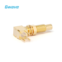 Conector de montaje de mamparo macho SSMC para conector RF de ángulo recto de PCB hecho de latón