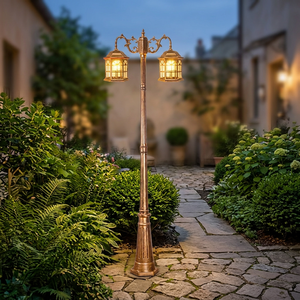 Lampe LED d'extérieur de style européen en aluminium, étanche, pour jardin, paysage, rétro, IP65, alimentation AC, cour, rue, hauteur 2,3 m - Product Image 5