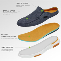 Mocassins orthopédiques à semelle souple avec soutien de la voûte plantaire, tige en toile, semelle extérieure en caoutchouc, décontractés, pour fasciite plantaire, avec semelle intérieure en mousse à mémoire de forme rembourrée