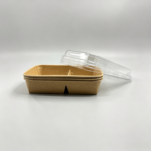 Bulk Order Disposable Kraft <b>Paper</b> <b>Bowl</b> Rectangular Food Container Takeaway Box With Lid Custom Logo Factory - Product Image 3