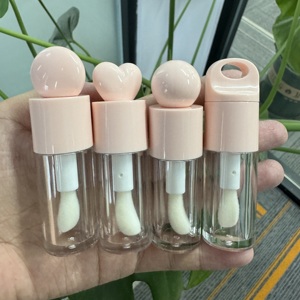 现货5毫升哑光白色粉色圆顶管唇彩标志独特大刷厚实唇彩管包装 - Product Image 4
