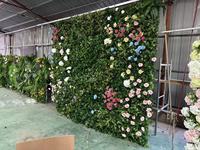 Mur végétal, décoration murale en herbe, panneau de plantes vertes artificielles, fleurs de pampa, mousse, herbe artificielle en plastique pour mur