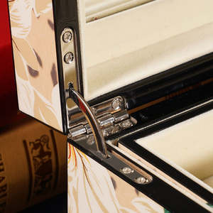 Boîte cadeau rectangulaire en bois de style chinois classique DS, imprimée en couleur, boîte à bijoux brillante, rangement pour bagues et pendentifs, recyclable - Product Image 4