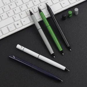 양면 끝없는 네이비 컬러 금속 볼펜 사용자 정의 로고 녹색 판촉 선물 볼펜