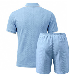 Conjunto de Dos Piezas de Verano para Hombre, Camiseta de Manga Corta y Pantalones Cortos de Corte Regular, Cómodo, Transpirable, Deportivo y de Alta Gama - Product Image 3