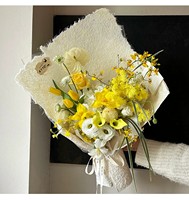 Papier d'emballage floral en chanvre à bords effilochés, papier d'emballage texturé doux pour la décoration de bouquets de fleurs