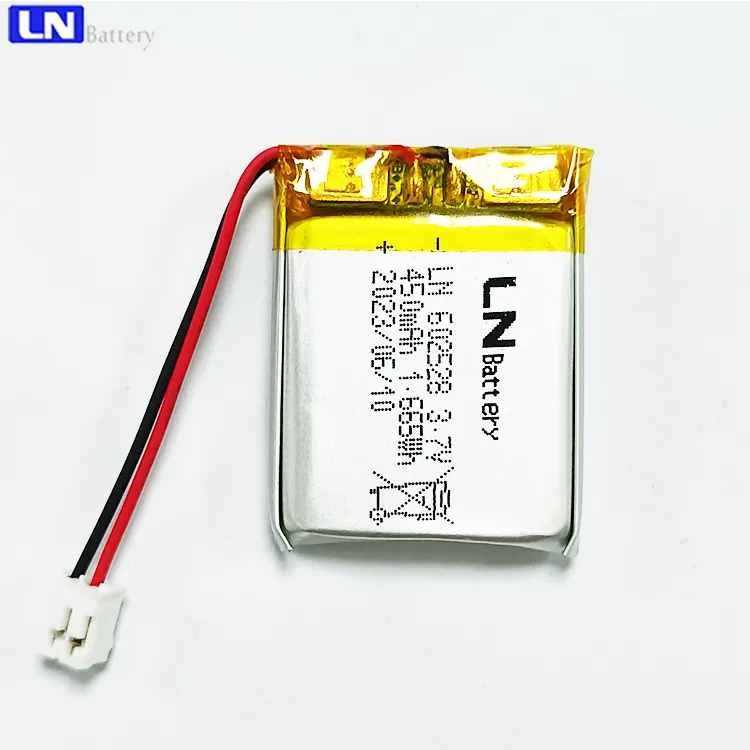 Harga pabrik disesuaikan sel baterai isi ulang LN602528 450mAh 3.7v 3.7v