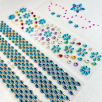 Vente en gros d'autocollants pour cheveux imperméables temporaires pour enfants auto-adhésif 3D Crystal Rhinestone Jewel Color Love Pearl Face Kids