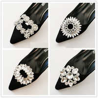 1 pince à chaussures en strass, accessoires de décoration scintillante, pour talons hauts, de luxe, décor en forme de porte-fleur