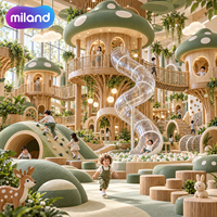 Aire de jeux intérieure pour enfants, thème Forêt et Cabane dans les Arbres, pour Restaurants, Ensemble complet d'aires de jeux souples avec Mur d'escalade et Fontaine à balles, Grande taille