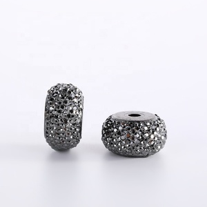 CHENKAI <strong>10mm</strong> 12mm Jewelry Making DIY Bracelets Necklace Big Hole Decor Glitter Beads Rhinestone <strong>Spacers</strong> for Pens - Product Image 4