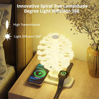 Lámpara de Mesa LED Minimalista de ABS con Carga Inalámbrica Rápida de 15W para Oficina, Mesita de Noche y Sala de Estudio con RGB