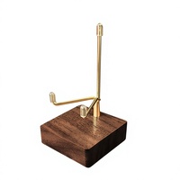 Support de présentation personnalisé en noyer noir massif pour objets de collection en cristal, support de bureau sur mesure en bois pour ornements
