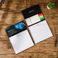 Carnet de réunion A4 avec notes adhésives, couverture rigide en carton, logo personnalisable, bloc-notes promotionnel pour entreprise, groupe