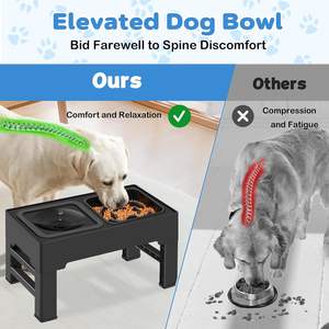 Conjunto de Comedouro Elevado para Animais de Estimação com 4 Alturas Ajustáveis, Tigela Flutuante para Água e Tigela de Alimentação Lenta - Product Image 3