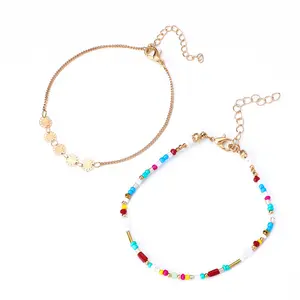 Bracelet de perles personnalisé pour enfants Bracelet fantaisie coloré pour bébé fille Vente en gros Bracelets dorés pour filles