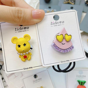 Diadema de oso para niños al por mayor, diadema elástica de dibujos animados con pintura en aerosol que gotea, banda de goma para el pelo - Product Image 4