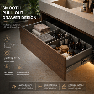 Mobile Bagno di Lusso con <span class=keywords><strong>Doppio</strong></span> Lavabo, Armadietto Salvaspazio Intelligente per Bagno con Lavabo Integrato - Product Image 5