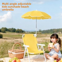 Vente directe usine : Chaise de plage inclinable pour enfants avec parasol, fixation manuelle en alliage à rotation multi-angles