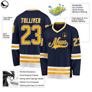 BETHERIVAL Vente directe d'usine, maillot de hockey sur glace en twill de polyester personnalisé, broderie professionnelle - Product Image 4