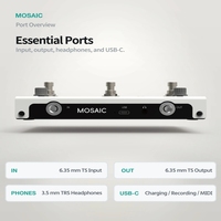 LIVTRA MOSAIC 3-Footswitch Pedal Multi-Efek Gitar dengan AI Drum, Antarmuka Audio USB-C, dan Dukungan IR