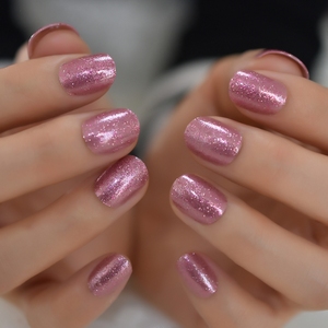Appuyez sur les ongles de longueur moyenne en forme de carré pour les vacances conception multiple bâton brillant sur <span class=keywords><strong>faux</strong></span> ongles ensemble ongles acryliques courts - Product Image 3