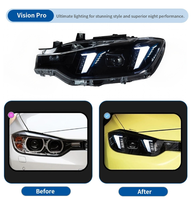 LED-Scheinwerfer für BMW 3er F30 F31 F35 2013-2018, Zweifarbige Schlangenaugen-Laserlinse Frontleuchte Auto-Zubehör, Plug-and-Play
