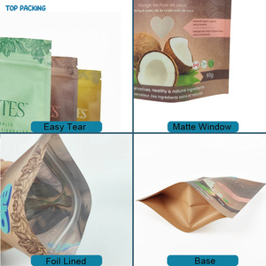 Tùy chỉnh in 60g mờ nhôm lá mỏng có thể khóa lại Ziplock đứng túi dừa hương vị snack ăn được bao bì PE Mylar Túi - Product Image 6