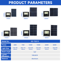 Projecteurs de boîtier en gros antidéflagrant Ip67 étanche 50w 75w 100w 200w 300w projecteur solaire extérieur