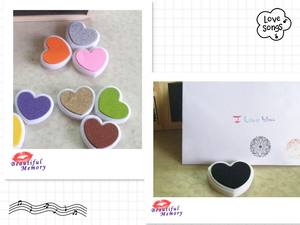 Vente flash : Mini <span class=keywords><strong>tampon</strong></span> <span class=keywords><strong>encreur</strong></span> personnalisé à séchage rapide en forme de cœur pour empreintes digitales d'enfants, peinture au doigt, artisanat DIY - Product Image 2