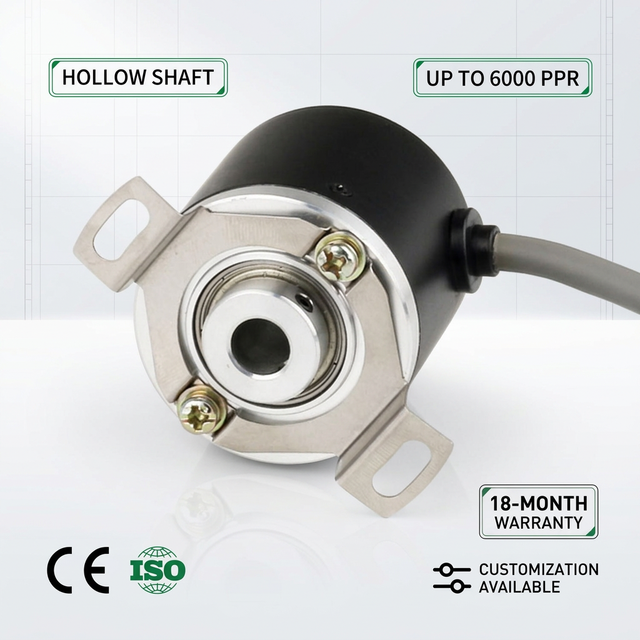 RCC38T 38mm Incremental Optical Hollow Shaft Rotary Encoder 6000PPR for Embroidery Machine