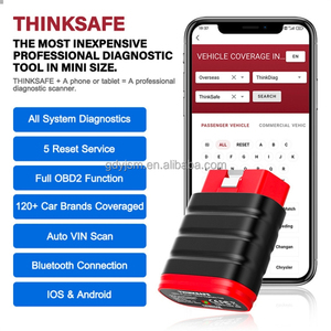 Lector de Códigos OBDII con Sistema Completo News Boot + Software de Reinicio con Actualización Gratuita, Escáner OBD2 para Auto Rojo+Negro THINKCAR - Product Image 5