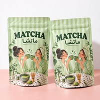 Sachets Doypack imprimés pour poudre de matcha, pochettes d'emballage personnalisées pour thé et poudres alimentaires, fournisseur d'emballages de détail
