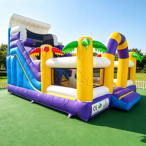WINSUN <b>Inflatable</b> Tropical Bouncy Castle with Slide PVC Waterproof CE Certified for Kids Party Amusement Park Custom Logo - Product Image 2