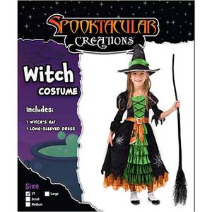 Costume de princesse MS pour Halloween, fête à thème, cosplay, chapeau, robe de sorcière verte mignonne pour filles - Product Image 4