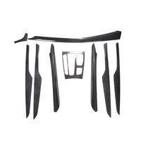 Kit d'accessoires intérieurs pour voiture en fibre de carbone 9 pièces, autocollants de garniture pour BMW X5 F15 2014-2017