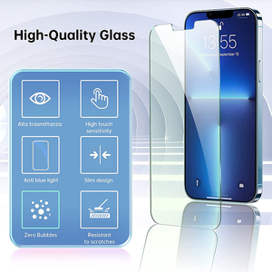 Protezione degli occhi in vetro temperato 9h per <span class=keywords><strong>iPhone</strong></span> <span class=keywords><strong>11</strong></span> 12 13 14 proteggi schermo blu anti luce - Product Image 3