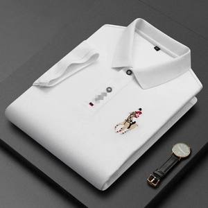 Polo d'affaires à manches courtes pour homme <span class=keywords><strong>de</strong></span> haute qualité avec <span class=keywords><strong>logo</strong></span> unifié brodé personnalisé <span class=keywords><strong>de</strong></span> <span class=keywords><strong>marque</strong></span> <span class=keywords><strong>de</strong></span> créateur célèbre - Product Image 3