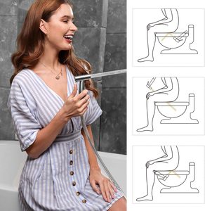 Holmine <span class=keywords><strong>304</strong></span> нержавеющая сталь Матовый никель ручной опрыскиватель Туалет Биде Shattaf Набор с t-клапаном для женщин - Product Image 1